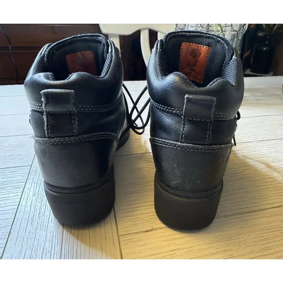 Harley Davidson Women Tyler Lace Up Chukka Ankle Boot 84280 Black Leather 8.5 - Picture 12 of 13